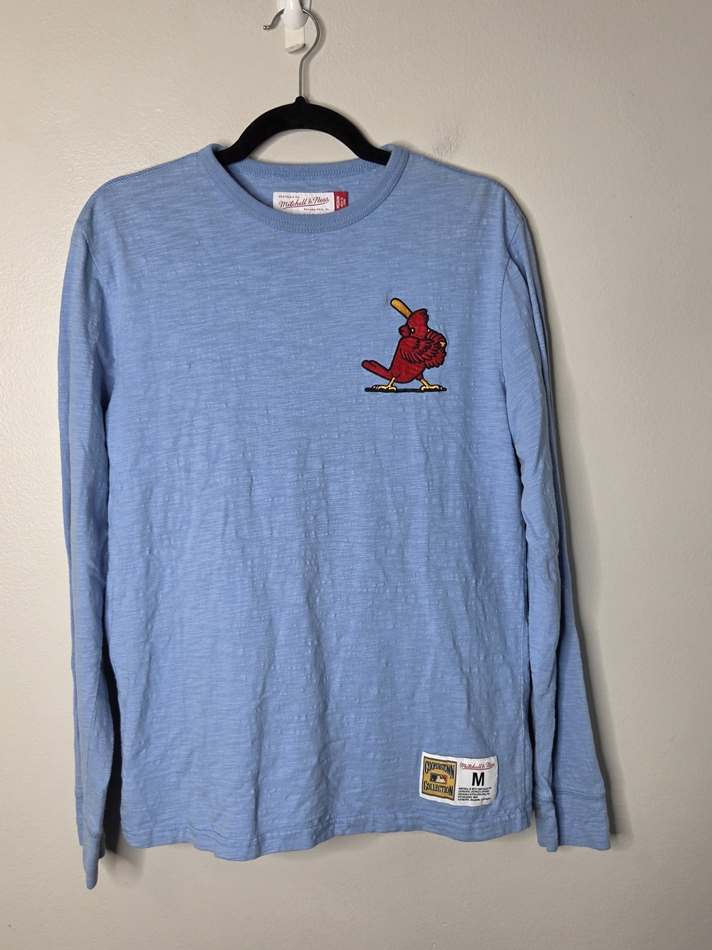 Mitchell & Ness St Louis Cardinals "Bird On The Bat" Long Sleeve Tshirt